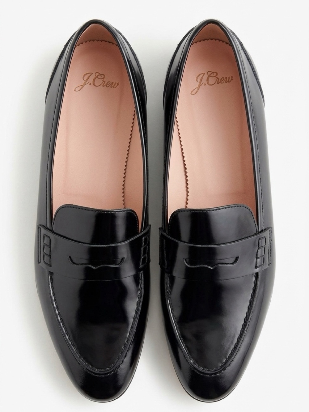 J. Crew Black Patent Leather Penny Loafers